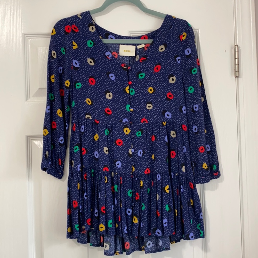 Maeve Polka Dot and Floral Blouse